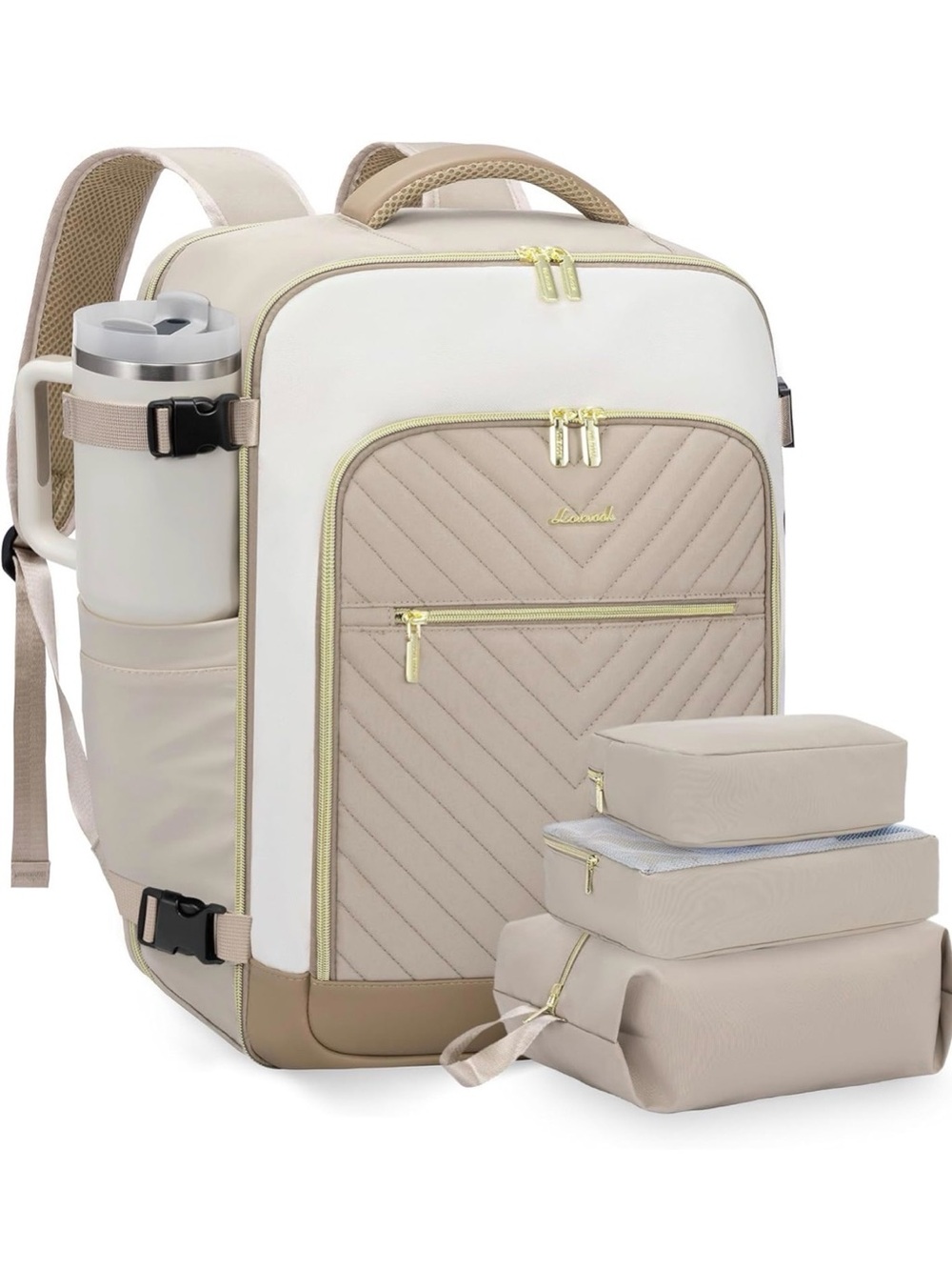 Lovevook Quilted Diaper Backpack with Organizer Pouches